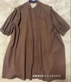 ai AND J ブラウン 半袖 チュニック　トップス — image 1