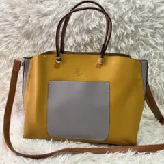 D.KELLY 2WAY ハンドバッグ ショルダーバッグ イエロー — image 1