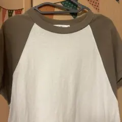 niko and... ラグランTシャツ カーキ×ホワイト — image 1