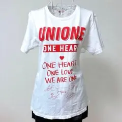 ONE LOVE ONE HEART 半袖ロゴTシャツ ホワイト　L — image 1
