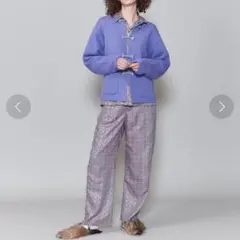 人気 未使用《6》SQUARE LINE PANTS(36)グレー ストレッチ — image 1