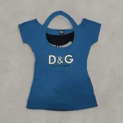00s Y2K 平成D&G DOLCE&GABBANA 半袖 ラメロゴTシャツ — image 1