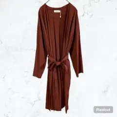 J1115 レプシィム ロングカーディガン ノーカラー ウエストリボン 古着 — image 1