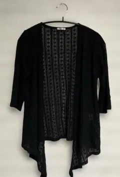 【美品】CINEMA CLUB 五分袖 カーディガン ブラック L — image 1