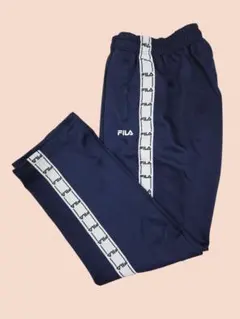 【未使用品】FILA ジャージ　L　 パンツ ネイビー ロゴテープ — image 1