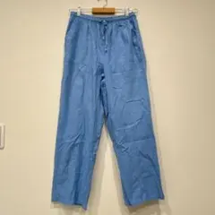 インポート ストレートパンツ コットン M 水色 綿 お出かけ リラクシー — image 1