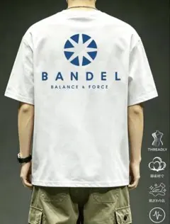 BANDEL バックロゴ Tシャツ ホワイト　ブルー　M — image 1