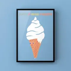 ★A4フレーム付き★オリジナル アートポスター ICECREAM アイスクリーム — image 1