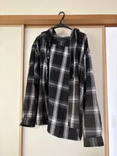 【Alfred Alex】グラデーション チェック フードシャツ — image 1