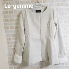 La-gemme アウターコート ペプラム ウール混 — image 1