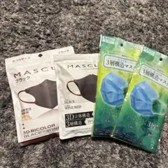 MASCLUB 3層構造マスク ブラック・ワインレッド 10枚入り — image 1