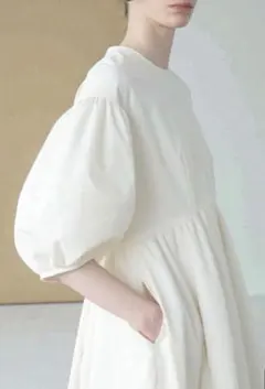 CLANE PADDED VOLUME ONEPIECE ホワイト — image 1