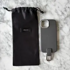objcts.io iPhone15 ケース カラビナ付き グレー 保存袋付 — image 1