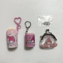 サンリオ マイメロディ コインシリンダー がまぐちキーホルダー 3種セット — image 1