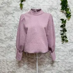 【e34】【グレイル】ラベンダーキルティング ハイネック トップス　【F】 — image 1