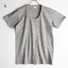 【希少】Uネック Tシャツ L グレー 無地 日本製 — image 1