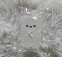 粉付き くまちゃん アイスクリーム 透明 スクイーズ — image 1