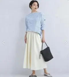 ユナイテッドアローズ　グリーンレーベルリラクシング　ギャザーフレアスカート — image 1