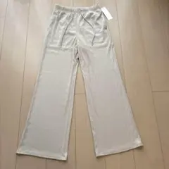 GU リブプルオンパンツ S ナチュラル アイボリー タグ付き新品 ワイドパンツ — image 1