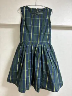 【中古品】　Ray BEAMS　ビームス　チェック　ワンピース　グリーン — image 1