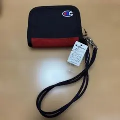Champion 二つ折り財布 ストラップ付き ブラック×レッド — image 1