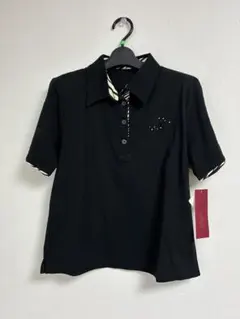 新品 半袖ポロシャツ 黒 ゼブラ柄 仕様11-13号 — image 1