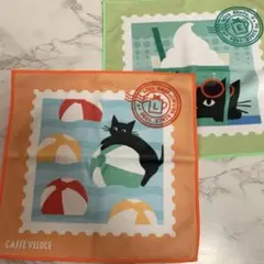 カフェベローチェ 黒ねこサマーキャンペーン第一弾　黒ねこハンドタオル2枚40周年 — image 1