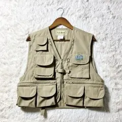 L.L.Bean フィッシングベスト ベージュ マルチポケット アウトドア S — image 1