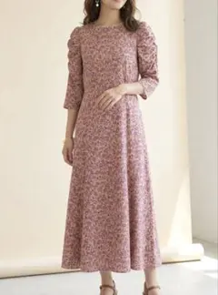 ロペピクニック花柄 パフスリーブ ロングワンピース38新品タグ付き — image 1