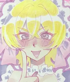 オリジナル手描きイラスト 色紙 原画 萌え絵 — image 1