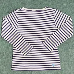 ORCIVAL/ボートネックボーダーシャツ/パープル＆ホワイト/Mサイズ — image 1