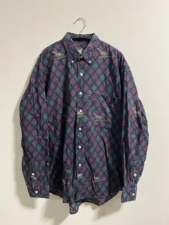 90s USA製 DOG 総柄シャツ アーガイル柄 ヴィンテージ 古着 — image 1