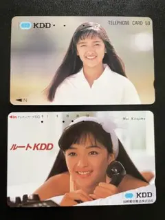 喜多島舞　使用済みテレホンカード KDD 2枚セット — image 1