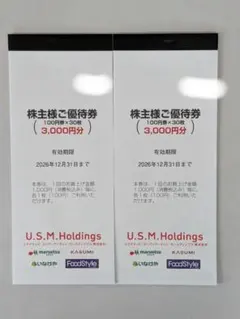 ユナイテッド　スーパーマーケット　 株主様ご優待券 6,000円分 — image 1