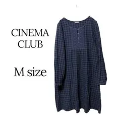 CINEMA CLUB 長袖 チュニック Mサイズ ネイビー チェック — image 1