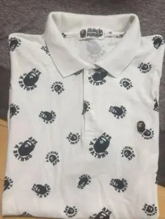 A BATHING APE ポロシャツ 総柄 ホワイト — image 1