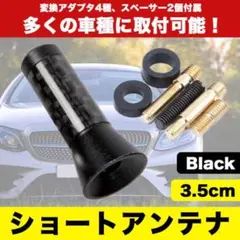 ブラック ラジオ 黒 3.5cm ショートアンテナ 車用 ミニ — image 1