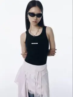 JOSE MOON / RIB TANK TOP BLACK — image 1