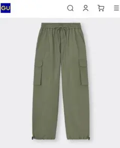 美品［GU］＊カーゴプルオンパンツ(股下68.5cm)＊OLIVE / L — image 1