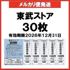 東武ストアお買物優待券100円×30枚 — image 1