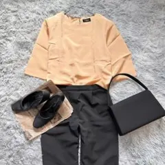新品【ILFIRMA】ブラウス 七分袖 Fサイズ ペール オレンジ — image 1