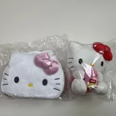 【新品】ハローキティバニティポーチ　干支ぬいぐるみ2点セット2025年福袋 — image 1