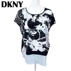 【美品】DKNY ダナキャラン ニューヨーク　シルクカットソーブラウス — image 1