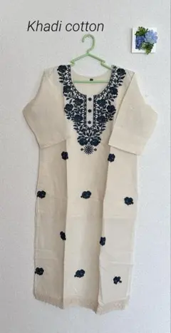 インド　khadi cotton クルタ　トップス — image 1
