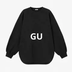 GU オーバーサイズ長袖Tシャツ 薄手トレーナー L 黒 — image 1