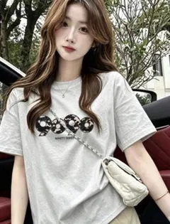 9090 半袖 Tシャツ グレー ロゴプリント　sサイズ — image 1