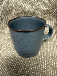 ケユカ陶器 マグカップ ブルーグレー 縁ブラウン — image 1