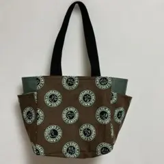 ココランド　猫柄サイドポケット付きトートバッグ　ハンドメイド — image 1