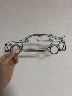 シビック FL5 車のシルエット型デザインオブジェ　1:18サイズ — image 1