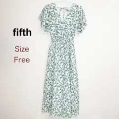 fifth　フィフス　花柄　カシュクール　ワンピース　グリーン　Fサイズ — image 1